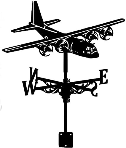 CLRAWSHB Banderuola segnavento per Giardino, banderuola segnavento Creativa a Forma di Aeroplano, picchetto da Giardino, banderuola segnavento per Cortile, cupole, capannoni agricoli