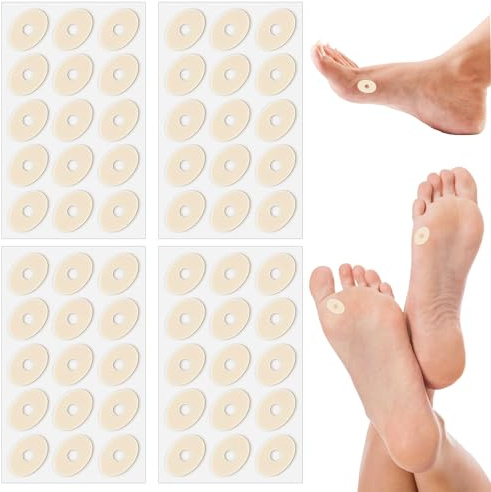 60 pièces Pansement Cors Aux Pieds, Pansement Verrue Plantaire, Pansements Autocollants pour Cors Anti-Friction Réduire Douleur Pied et Talon pour Callosités Orteils