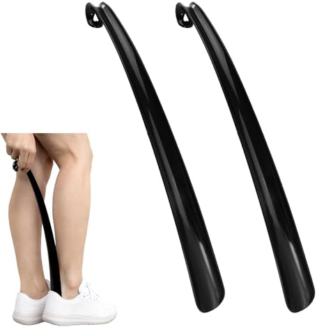 2 Pezzi Calzascarpe Lungo Plastica,43 cm Ergonomico Allungato, Calzante per Scarpe Lungo Adatto a Persone Che Stanno Sedute a Lungo, Anziani, Future Mamme e Persone con Lievi Disturbi Alla Schiena
