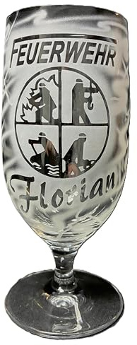 Biertulpe 0,3 l mit Gravur Feuerwehr Feuerwehrlogo und Name personalisiert | Pils Glas Bierglas Pilstulpe individuell Geschenk Feuerwehrmann - frau freiwillige Jugendfeuerwehr Berufsfeuerwehr FFW FW