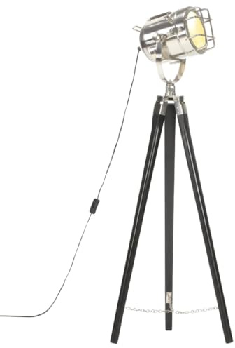 Générique Lampadaire à trépied Noir Bois de manguier Massif 97 cm,Luminaires,Lampes,286110