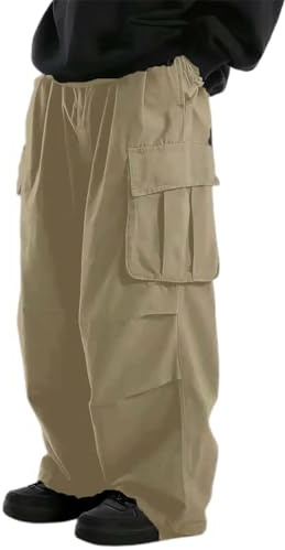 Pantaloni Uomo Larghi,Pantaloni Casual da per attività all'Aperto con vestibilità Morbida e Design Elegante in Tinta Unita