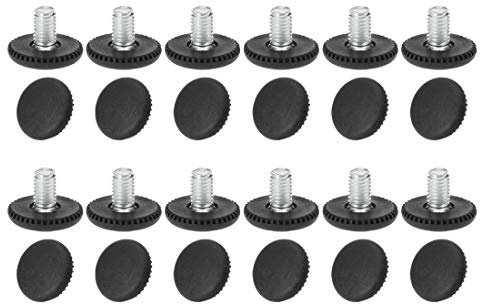 sourcing map Verstellfüße M8 x 10 x 25mm Stellfuß 24 Stück | Einschlagmutter Nivellierfüße Bodenschutz für Möbel Tischbein