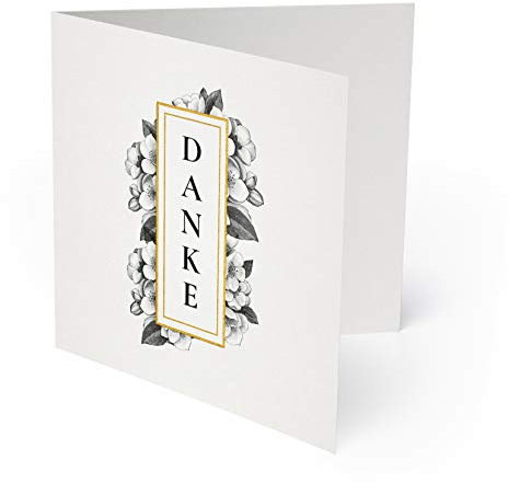 (60 x) Hochzeit Dankeskarten Danksagungskarten Danke Karten Dankeschön - Gold