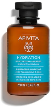 Apivita Hydration Shampoo 250ml - Natürliches Feuchtigkeitsshampoo mit Hyaluronsäure, Aloe und Honig - Bietet tiefe Haarhydration, kontrolliert Frizz, verhindert Haarbruch und Spliss