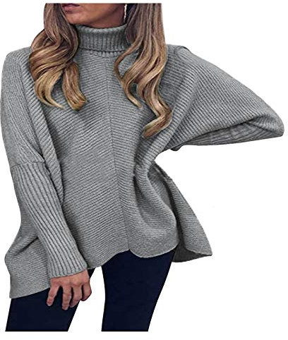 qiaoxiahe Sweatshirt Hoher Kragen Pullover Langarm Winter Elegante Warm Winterpullover Strickpulli Sweater lässig Outwear Strickpullover Sweater Rollkragen Pullover Kuscheliger Jumper Strick Pulli