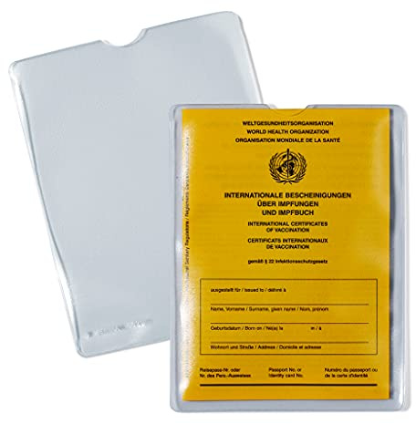 HERMA 1331 Fundas transparentes para tarjetas de identificación, 10 unidades, funda para carné de vacunación, soporte para tarjetas de identificación para protección de pasaportes, funda de plástico