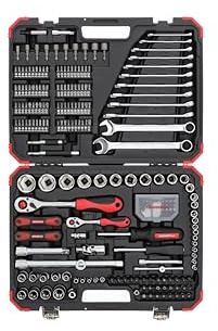 GEDORE red Steckschlüsselsatz, Set 232tlg, 1/2 1/4 Zoll Antrieb, Adapter Werkzeug, Knarre Nüsse Bithalter Bits, R46003232