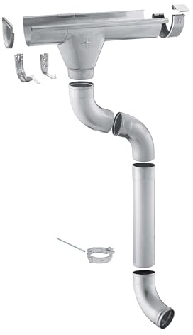 ZAMBELLI Gutter Set 2m, RG280 Silver zinc