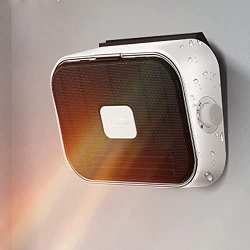 Samnuerly Termoventilatore Elettrico a Parete con Flusso Verso Il Basso con Funzione a Prova di Schizzi d'Acqua 2 impostazioni di Calore Ideale per bagni Cucina Lavanderia 2000 W