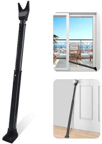 Blocker Barra de Seguridad, Negro Barra de Seguridad para Puertas, Barra de Seguridad Ajustable para Puerta, Barras de Seguridad de Puertas para Puertas Correderas y Ventanas Correderas