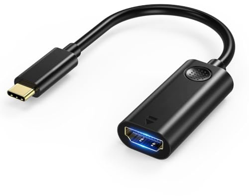 USB C to HDMI Adapter 4K Adapter USB C HDMI Thunderbolt 3 Compatible [4K@60Hz] with Audio Video Output for MacBook Pro 2018/2017, iPad Pro 2018, Samsung Note 9/S9, Huawei Mate20 etc - Black