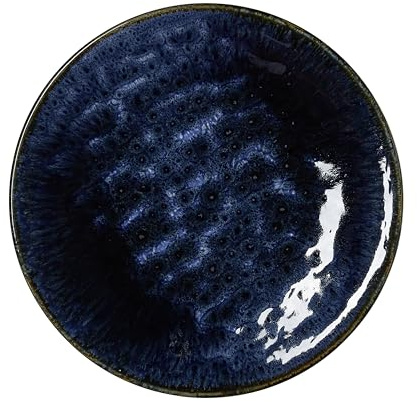 WAS Germany Plato llano, diámetro de 27 cm, juego de 6 unidades, porcelana azul oscuro