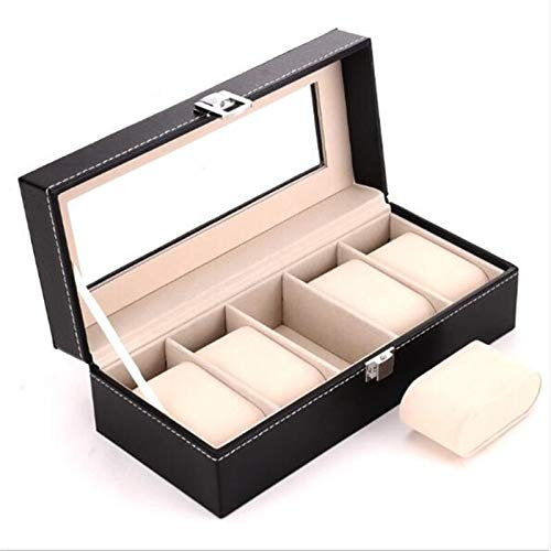 Uhrenbox, Uhrenbox, PU-Leder, Uhrengehäuse, Halter, Organizer, Aufbewahrungsbox für Quarzuhren, Schmuckschatullen, Display, bestes Geschenk, schwarzer Uhren-Organizer für Aufbewahrung und Präsentation