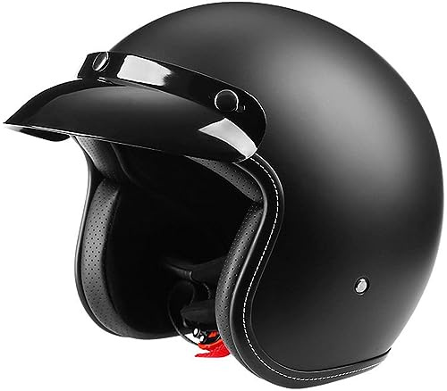 Moto Casque Bol, Open Face Classic Sun Casque Moto Jet Vintage, Casques Vintage à Face Ouverte,- ECE Homologué en pour Scooter Chopper - Casque De Moto Homme Et Femme Pilot