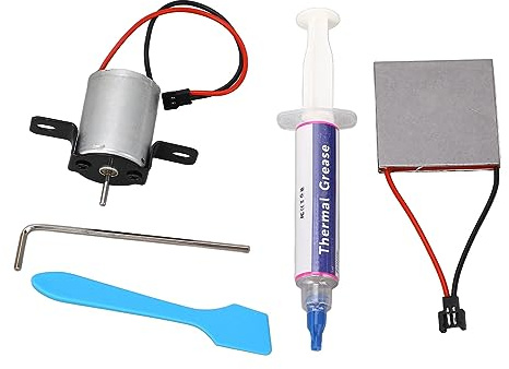 Fockety Fireplace Fan Accessories Motor and Power Generation Sheet, Heat Powered Stove Fan for Wood/Log Burner, Universal High Efficiency and Low Noise Replacement Electric Motor Kit
