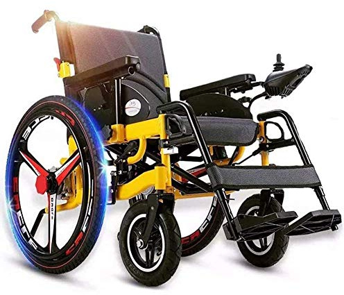 Elektrischer Rollstuhl, faltbar, leicht, elektrischer Rollstuhl mit großen Rädern, elektrischer Rollstuhl, mobiler Stuhl, Sitzbreite 45 cm, verstellbarer Joystick