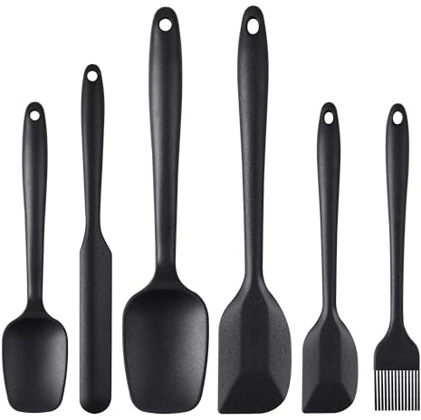 6Pcs Silicone Spatulas Set, High Heat Resistant Cooking Spatula Non-Stick Rubber Spatulas Set, Food Grade Baking Spatulas Kitchen Utensils for Baking, Cooking and Mixing