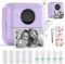 HuiJuKeJi Mini Impresora fotográfica de Bolsillo para Smartphone, Impresora térmica de Pegatinas para Diario, Logotipo, Notas, Lista, memo (Púrpura)