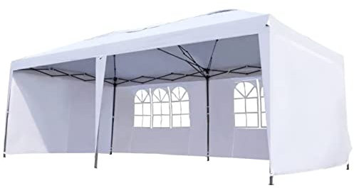 10' x 20' temporäres Partyzelt im Freien für Hochzeitsfeiern, Terrasse mit 4 abnehmbaren Seitenvorsprüngen für Bankettveranstaltungen