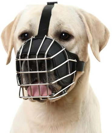 Wansiman Korbmaulkorb FüR Hunde,Metall Gesicht Korb Hund Maulkorb,Maulkorb FüR GroßE Hunde,Maulkorb Mittlere Hunde,Atmungsaktiver,Verhindert Bellen,BeißEn,StrapazierfäHige,Ideal FüR MittelgroßE Hunde