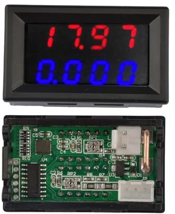 Voltímetro Digital DC 500V 10A, voltímetro ajustable, amperímetro, 0,28 pulgadas, 4 dígitos, LED rojo, azul, pantalla Dual, medidor de amperios y voltios