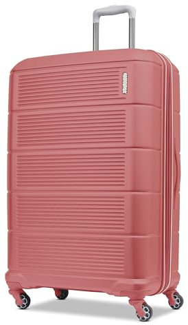 American Tourister Stratum 2.0 Expandable Hardside Luggage with Spinner Wheels, 24 SPINNER, Soft Coral