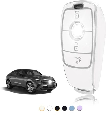 TOOMUME Schlüsselhülle TPU, Autoschlüssel Hülle Passt für Mercedes Benz A/B/C/E/G/S Klasse GLA GLC GLE GLK GLS CLA CLE CLS AMG E200 W177 W205 W213, Schlüsselcover Schutz Schlüsselgehäuse - Smart Key