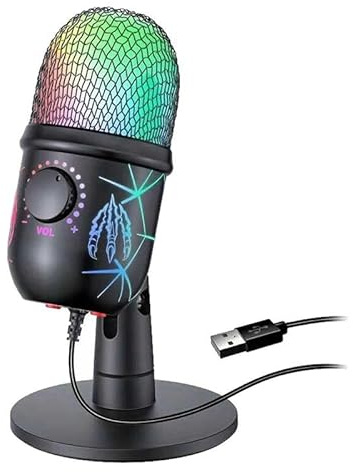 Pderlous USB-kondensormikrofon Rgb mikrofon trådspel live-inspelning studio strömning laptop e-sport spelmikrofon