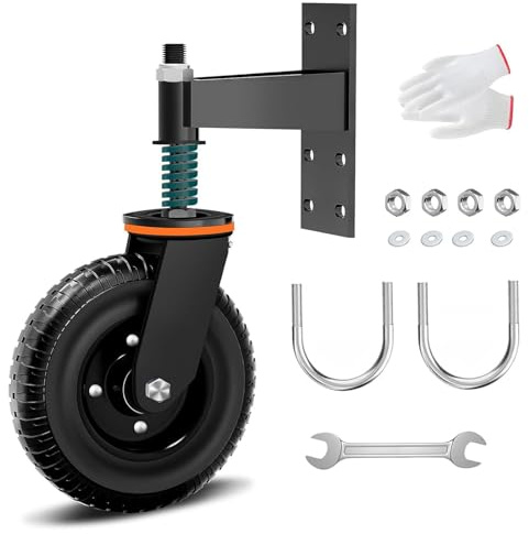 Roue de Porte Lourde, Roue de Porte de Clôture 15CM Porte de Tube en Métal 275kg Capacité 360 ° Roulette Pivotante Lourde