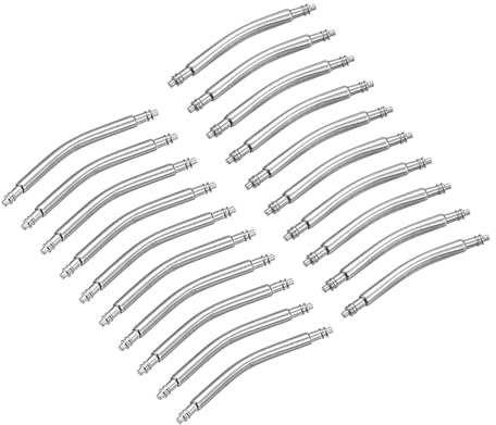 sourcing map 18mm 22mm Curved Spring Bar Pins 1.8mm Dia Stainless Steel Double Flanged End Watch Band Link Pin 20pcs