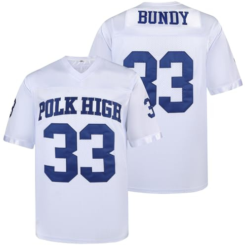 Aimhuo 33 AL Bundy Football Jersey,Polk High Movie Football Jerseys for Men,White Sports Jerseys Men's 90S Hip Hop Clothing S-3XL
