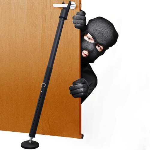 Tür-Sicherheitsstange, 3,3 cm, robuster Metall-Sicherheitsstopper, 66–124,5 cm, verstellbare Barrikade, Sicherheitsstange für Haustür, Zuhause, Wohnung, Reisen, Hotel