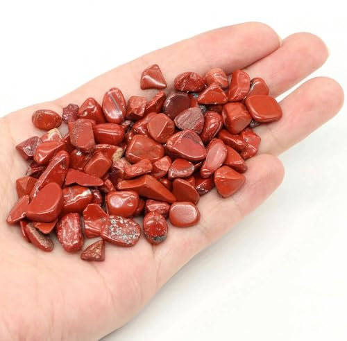 Natursteine, Kies, Kristalle, Splitter, Quarzerz, Mineralien, Reiki-Heilung, getrommelte Achate, Exemplar, Aquarium, Heimdekoration, Roter Jaspis, 20 g