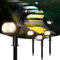 Quntis Luces Solares LED Exterior Jardin 4 Piezas, 3 Colores Focos LED Exterior Solares Potente Impermeable IP65, Luz Solar Iluminacion para Suelo,Patio,Caminos,Terraza,Césped