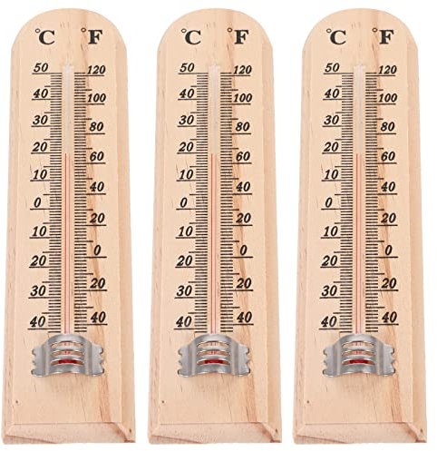 Thermomètre Suspendu Précis en Bois, Lot de 3, pour Chambre