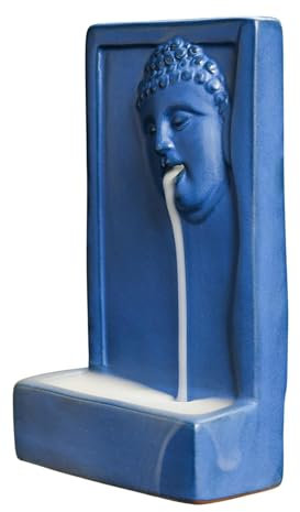 Brûleur d'encens Bouddha en céramique à refoulement en cascade, fontaine d'aromathérapie de table, décoration zen méditative pour la maison, le yoga, la relaxation, 9,8 x 4,8 x 16,3 cm