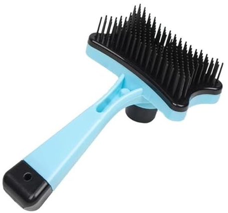 Haustier-Bürste, Haustierbürste Kunststoff-Schubbürste for Katzen und Hunde Haustierpfleger Badebürste Haarentfernungsbürste Haustierbürsten(Blue)