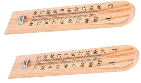 CIYODO Termometro Da Parete in Legno Per Casa E Giardino Misuratore Di Temperatura Preciso Termometro Analogico Da Esterno