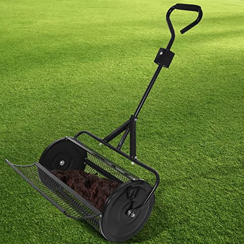 Spandiconcime per compost, spandiconcime per torba da 24 con manico regolabile a forma di T, spandiconcime in rete metallica leggera per piantagione e semina, spandiconcime per prati da giardino S