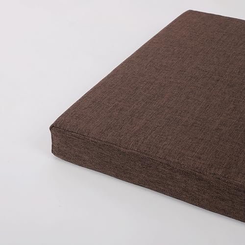 Bankkissen aus hochdichtem Schaumstoff, Sitzkissen für den Innenbereich, Bank-/Flügelkissen (Größe: 35,1 x 119,4 x 5,1 cm, Farbe: Kaffee)