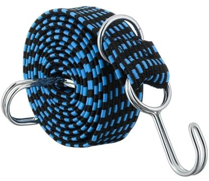 EDEDE Spanngurt, Zurrgurte Gummibänder Gummi Lugga Seil Schnur Haken Fahrräder Seil Krawatte Fahrrad Lugga Dach Rack Strap Feste Band Haken Auto Zubehör für Transport(Black blue-1M)