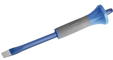 Cincel de 350x18 mm con protector, ideal para trabajos de escultura y desbaste en materiales duros.