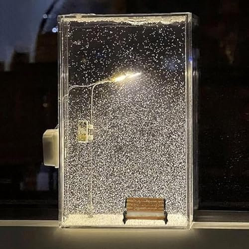 CHENRI Snow Tales lamp, SnowTales Snow Scenery Night Light, DIY-Schnee-Nachtlicht mit kleinem Stuhl, Winter-Schnee-Nachtlampe, Romantische Tischlampe für Schlafzimmer Dekor – Materialpaket