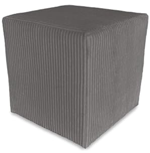 Best For Home | Würfel Pouf Hocker | Anthrazit Poof Fußhocker | Samt Sitzhocker für Wohnzimmer, Schlafzimmer & Flur | Polster Ottoman | Gepolstert Sitzpuff oder Sitzwürfel für Sofa oder Sessel