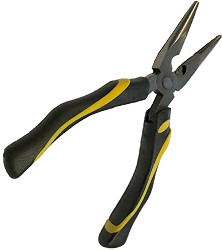 Long Nose Pliers 6 Inch – Hand Tool for Bending, Cutting & Gripping Wires - Needle Nose Pliers with Comfortable Non-Slip Grip – Heavy Duty Multi-Purpose Ideal for Electrical, DIY & Jewellery
