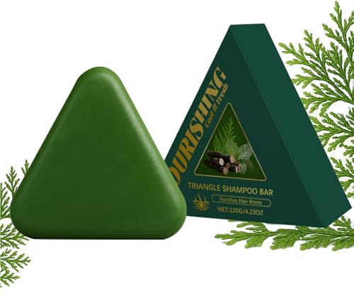 Nature Triangle Shampoo Bar 120 G | Shampoo Solido All'acqua Di Riso Usman Grass | Sapone Delicato Anti-Rottura | Ripara I Capelli Opachi O Fragili | per Ragazze, Ragazzi, Adolescenti E Uomini