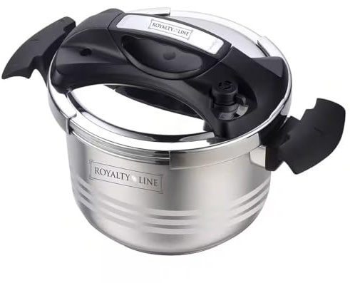 Royalty Line 6-Liter-Schnellkochtopf, aus18/8 Edelstahl geeignet für alle Arten von Küchen und Herden Induktion