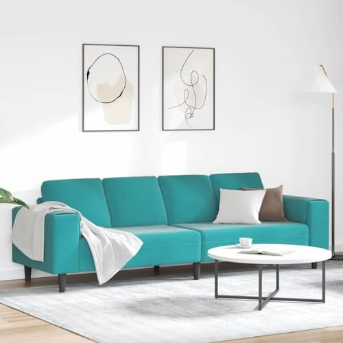 Willood Sofa Set Türkis Samt Wohnzimmer, moderner Samtsofa, lässige Couch, gemütliche Sitzmöbel, stylisches, zeitgemäßes Lounge