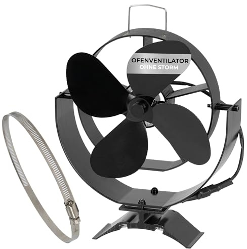 STREND PRO Ofenventilator OHNE STORM | Kaminventilator | Ofenrohr Ventilator | Ventilator für Kamin, Ofen, Kaminofen | Stromlos | Lüfter Kaminofen | Zubehör | mit Rohranschluss & Magnet